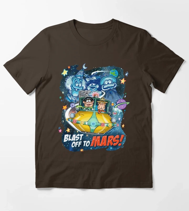 Space Explorer Heading to Red Planet T-Shirt Brown