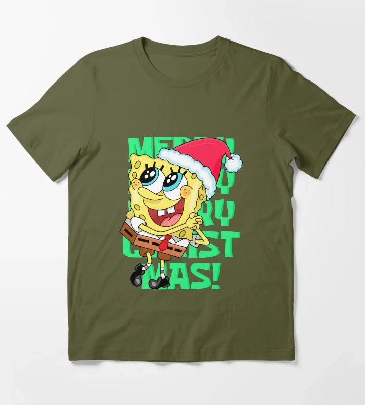 SpongeBob Christmas T-Shirt Olive Green