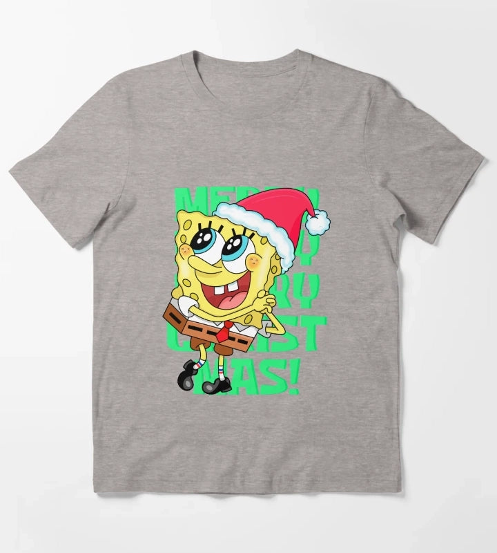 SpongeBob Christmas T-Shirt Heather Grey