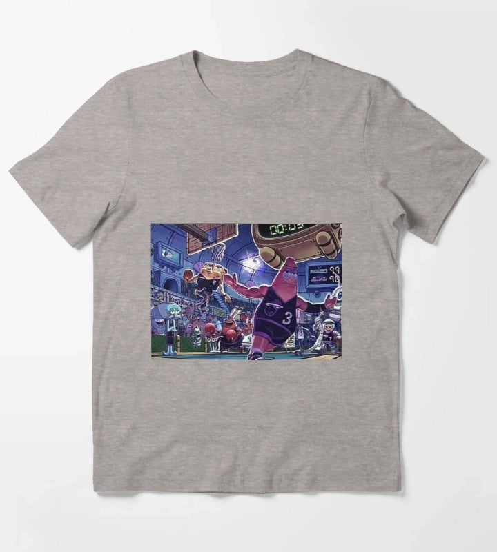 SpongeBob Dunking T-Shirt Heather Grey