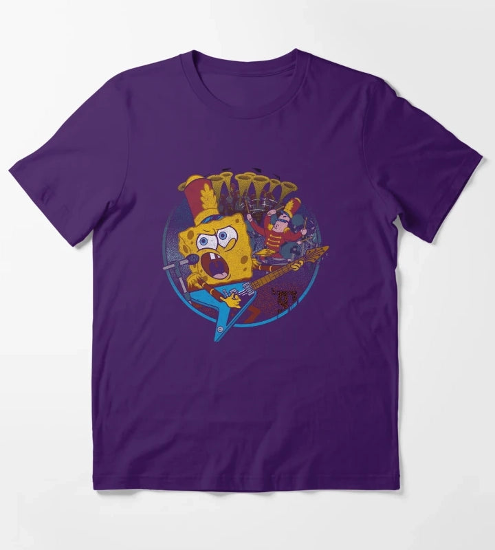 SpongeBob SquarePants And Patrick Super Bowl Band T-Shirt Purple