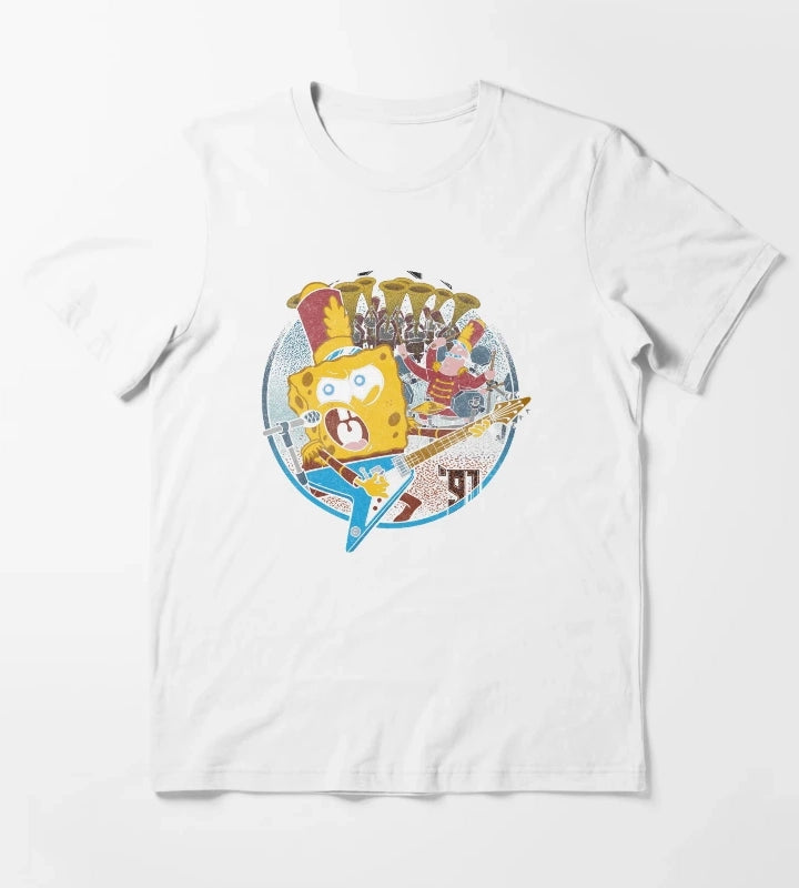 SpongeBob SquarePants And Patrick Super Bowl Band T-Shirt White