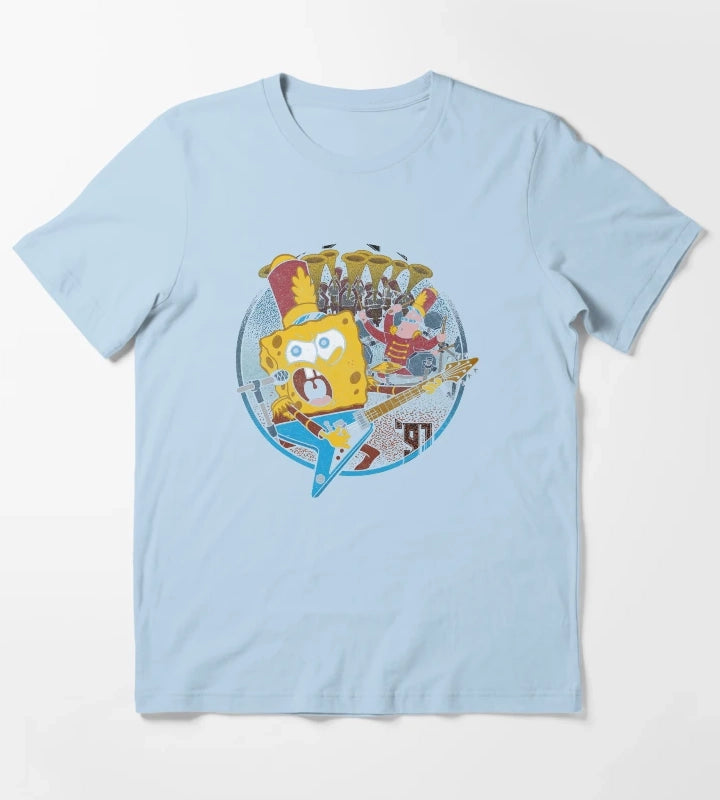 SpongeBob SquarePants And Patrick Super Bowl Band T-Shirt Sky Blue