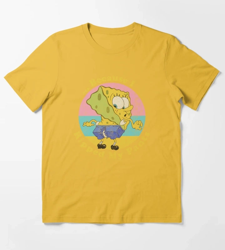 SpongeBob SquarePants Because I Ripped My Pants T-Shirt Yellow