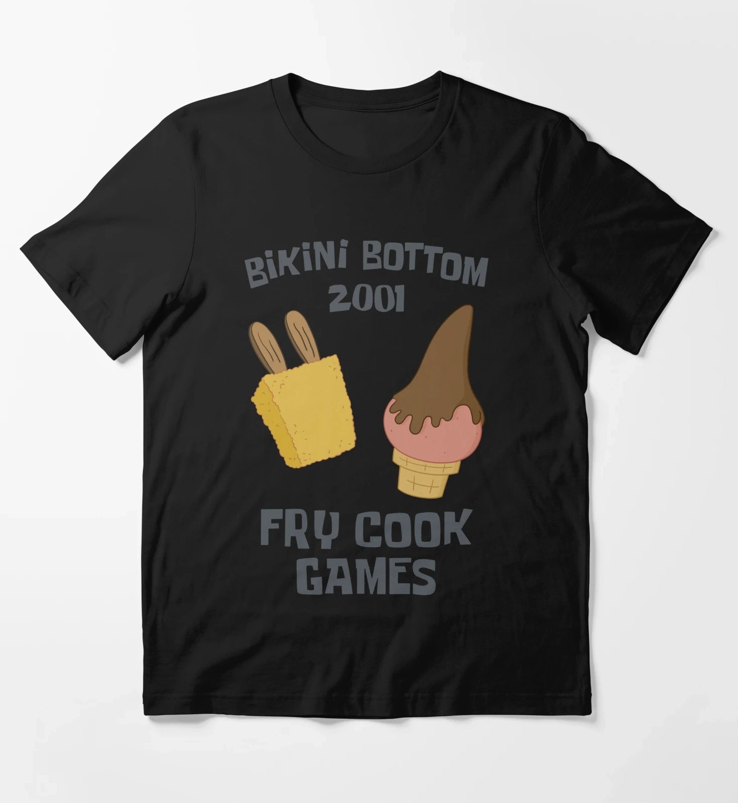 SpongeBob SquarePants Bikini Bottom 2001 Fry Cook Games T-Shirt