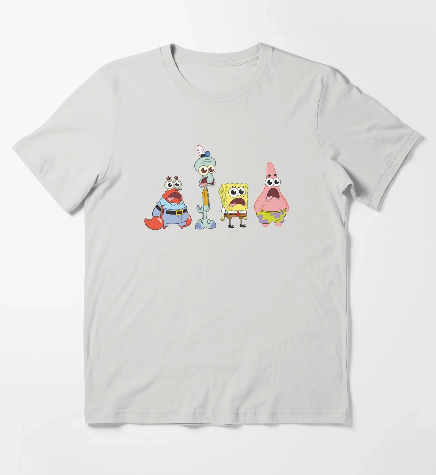 SpongeBob SquarePants Cast Group Stare T-Shirt Light Grey