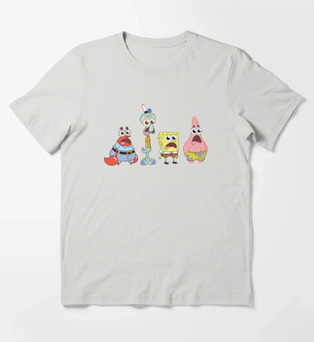 SpongeBob SquarePants Cast Group Stare T-Shirt Light Grey