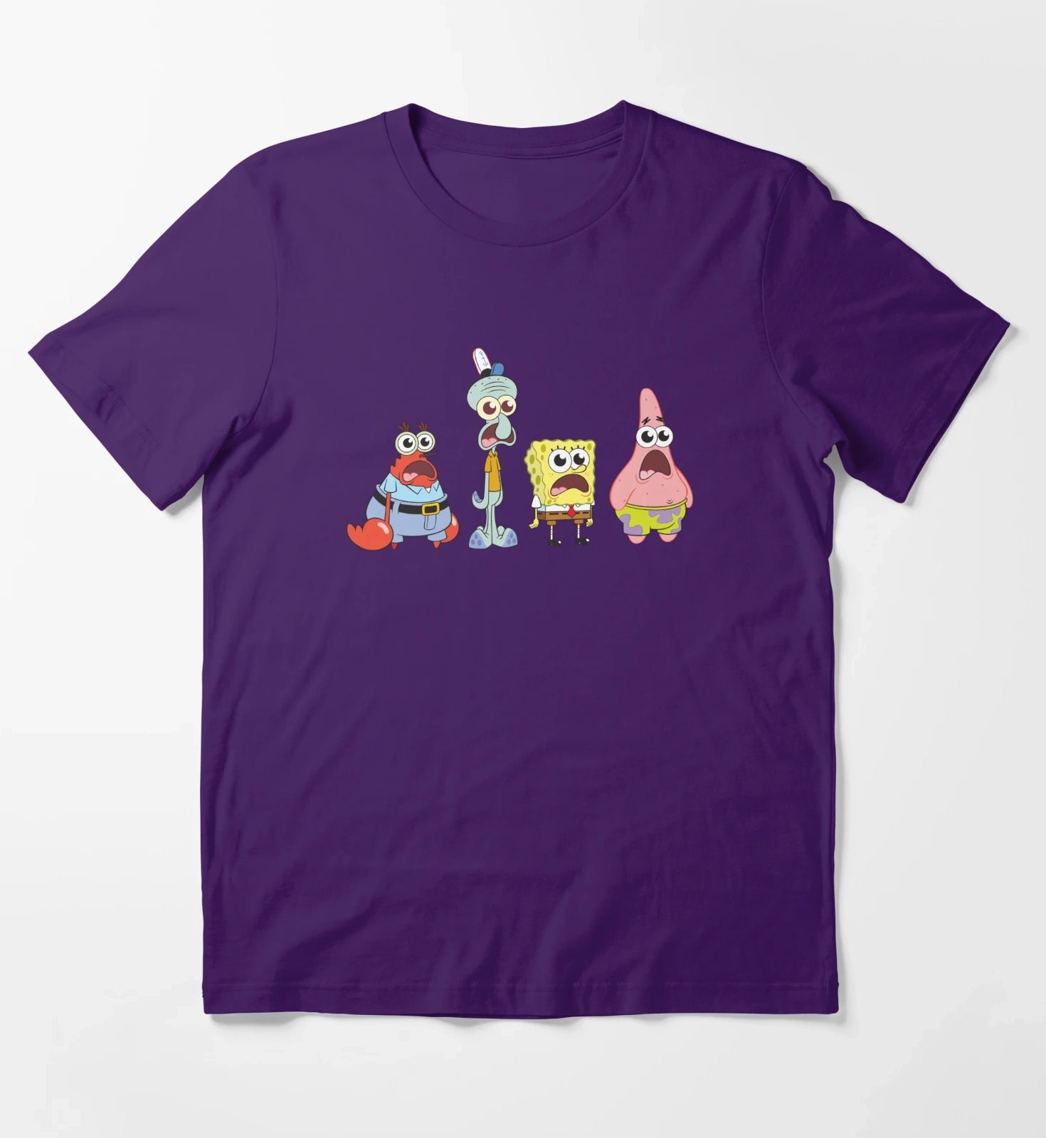SpongeBob SquarePants Cast Group Stare T-Shirt Purple
