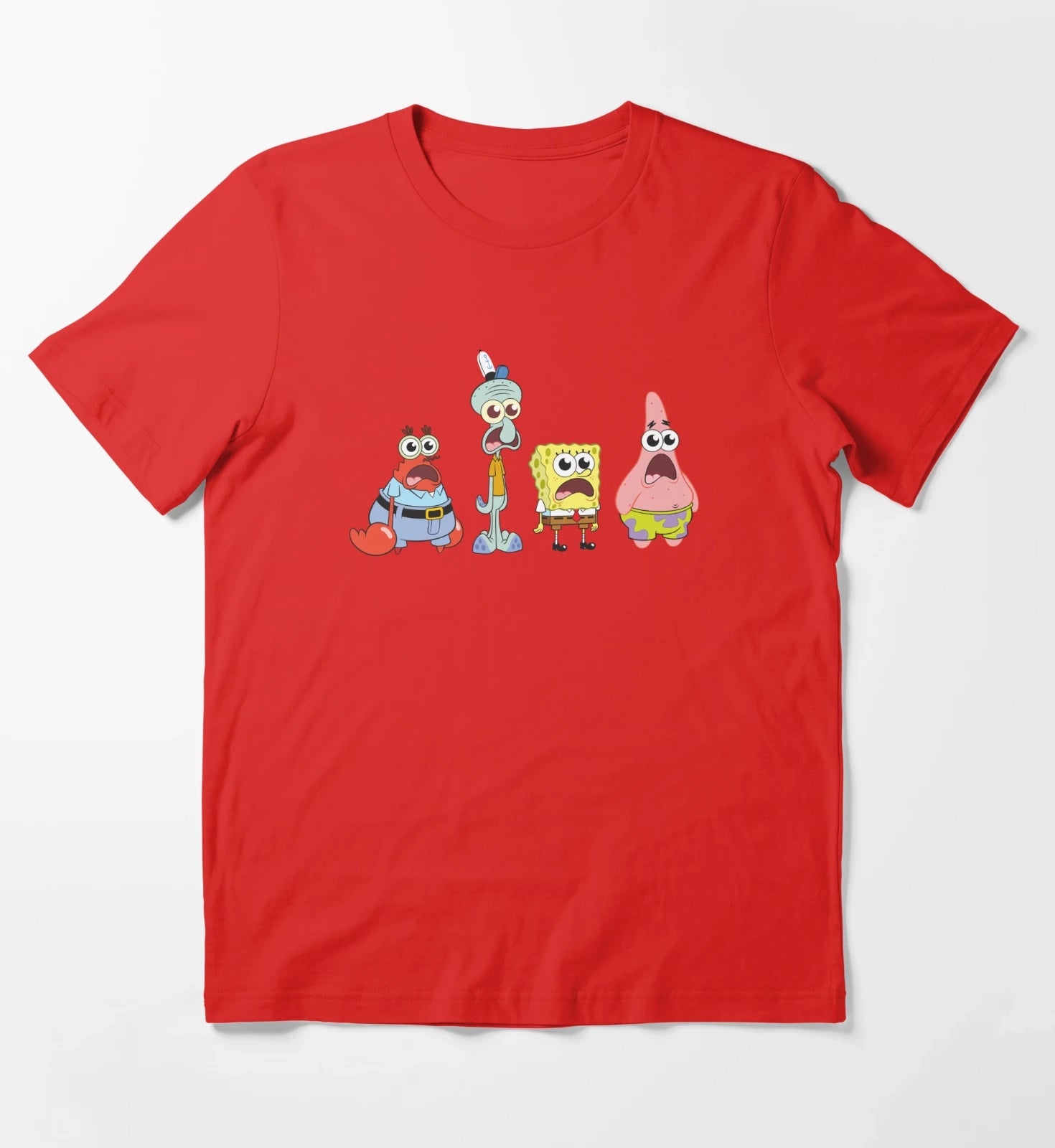 SpongeBob SquarePants Cast Group Stare T-Shirt Red