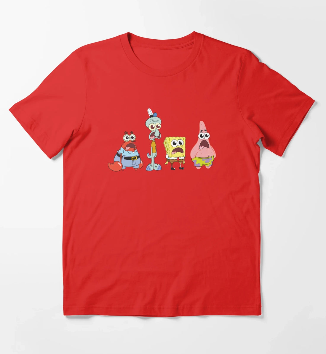 SpongeBob SquarePants Cast Group Stare T-Shirt Red