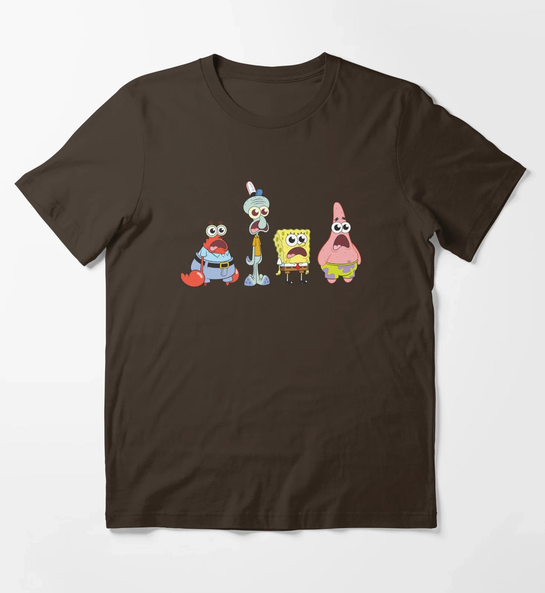 SpongeBob SquarePants Cast Group Stare T-Shirt Brown