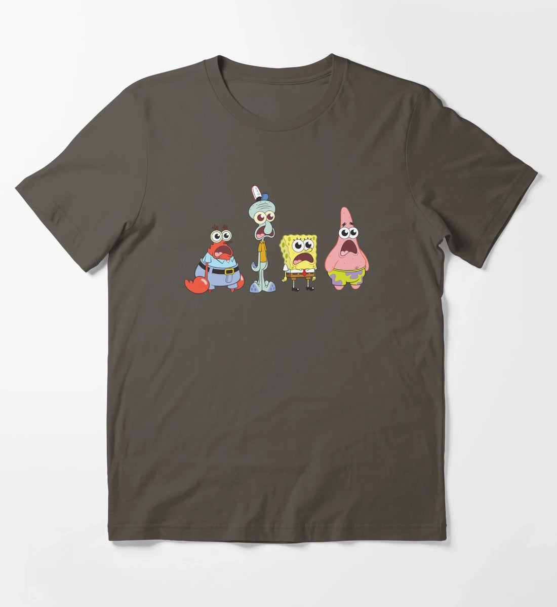 SpongeBob SquarePants Cast Group Stare T-Shirt Dark Grey