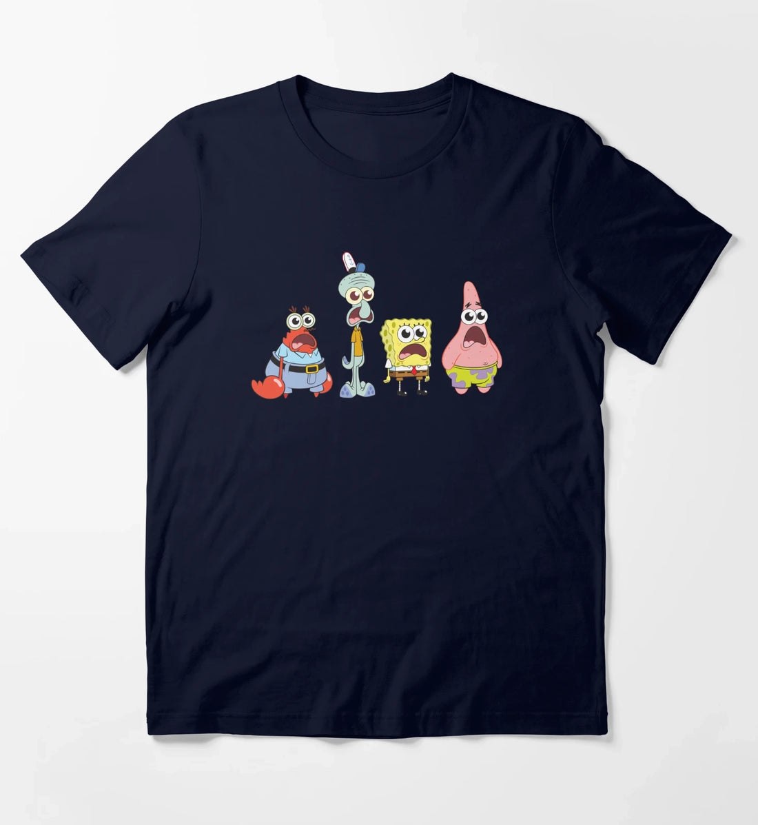 SpongeBob SquarePants Cast Group Stare T-Shirt Navy