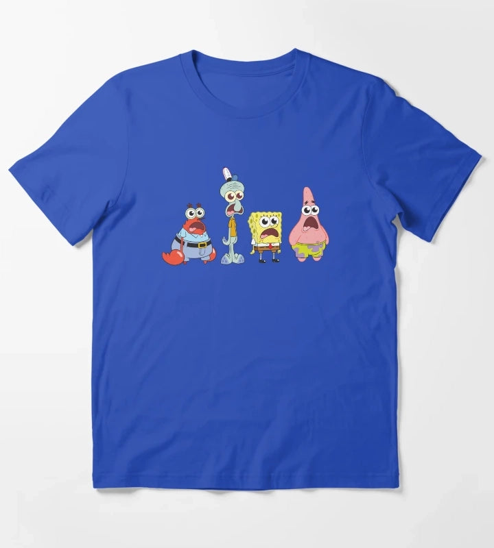 SpongeBob SquarePants Cast Group Stare T-Shirt Blue