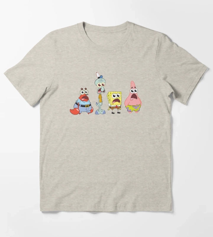 SpongeBob SquarePants Cast Group Stare T-Shirt Cream