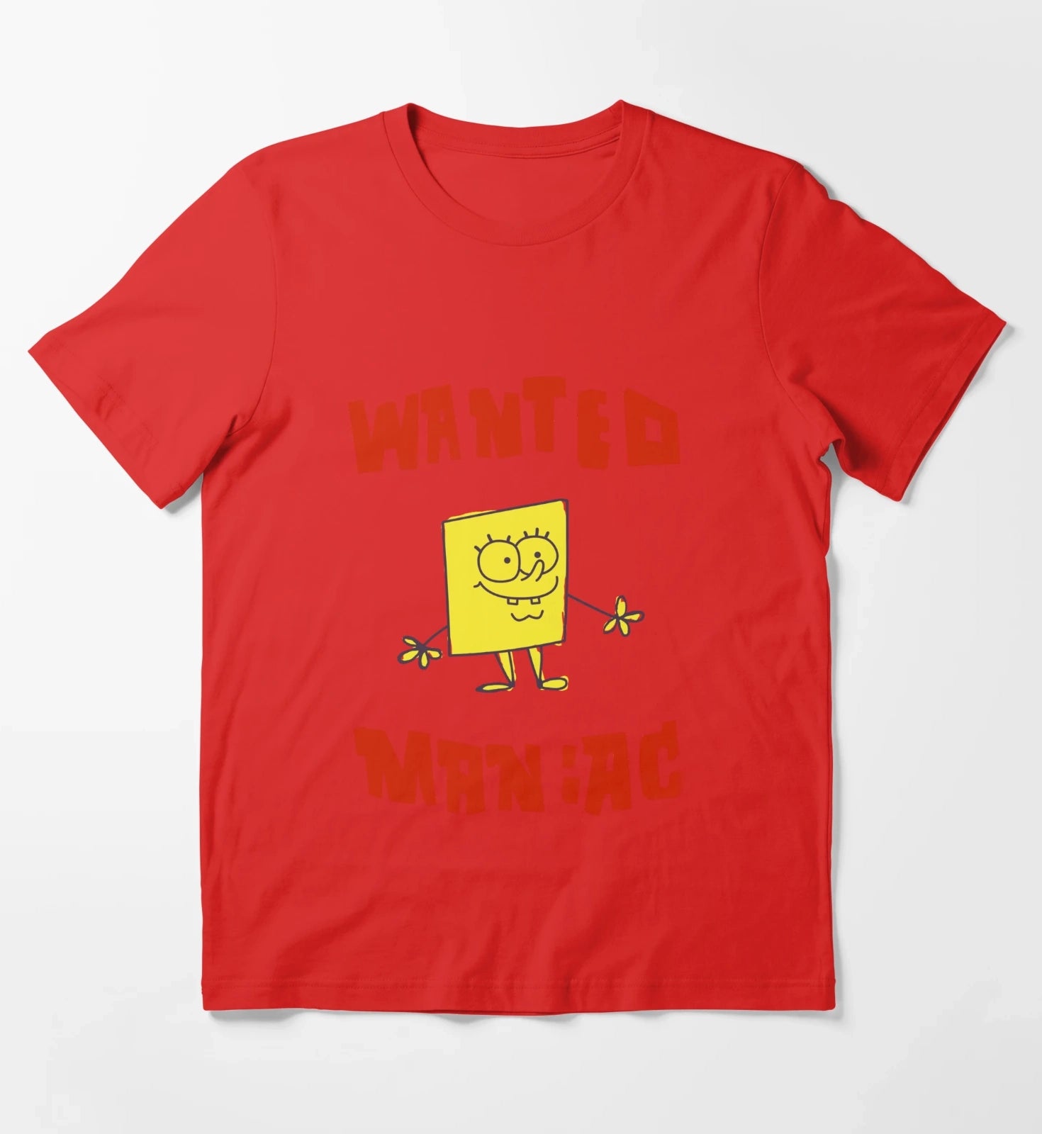SpongeBob SquarePants Classic Wanted Maniac T-Shirt Red