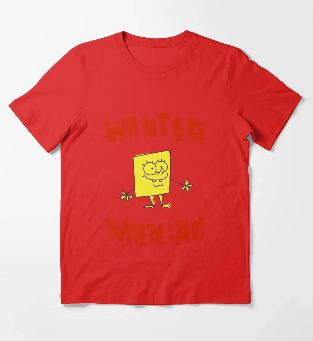SpongeBob SquarePants Classic Wanted Maniac T-Shirt Red