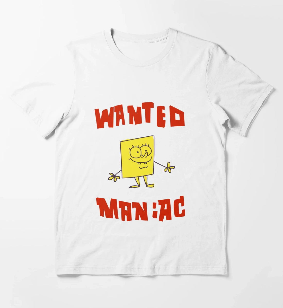SpongeBob SquarePants Classic Wanted Maniac T-Shirt White