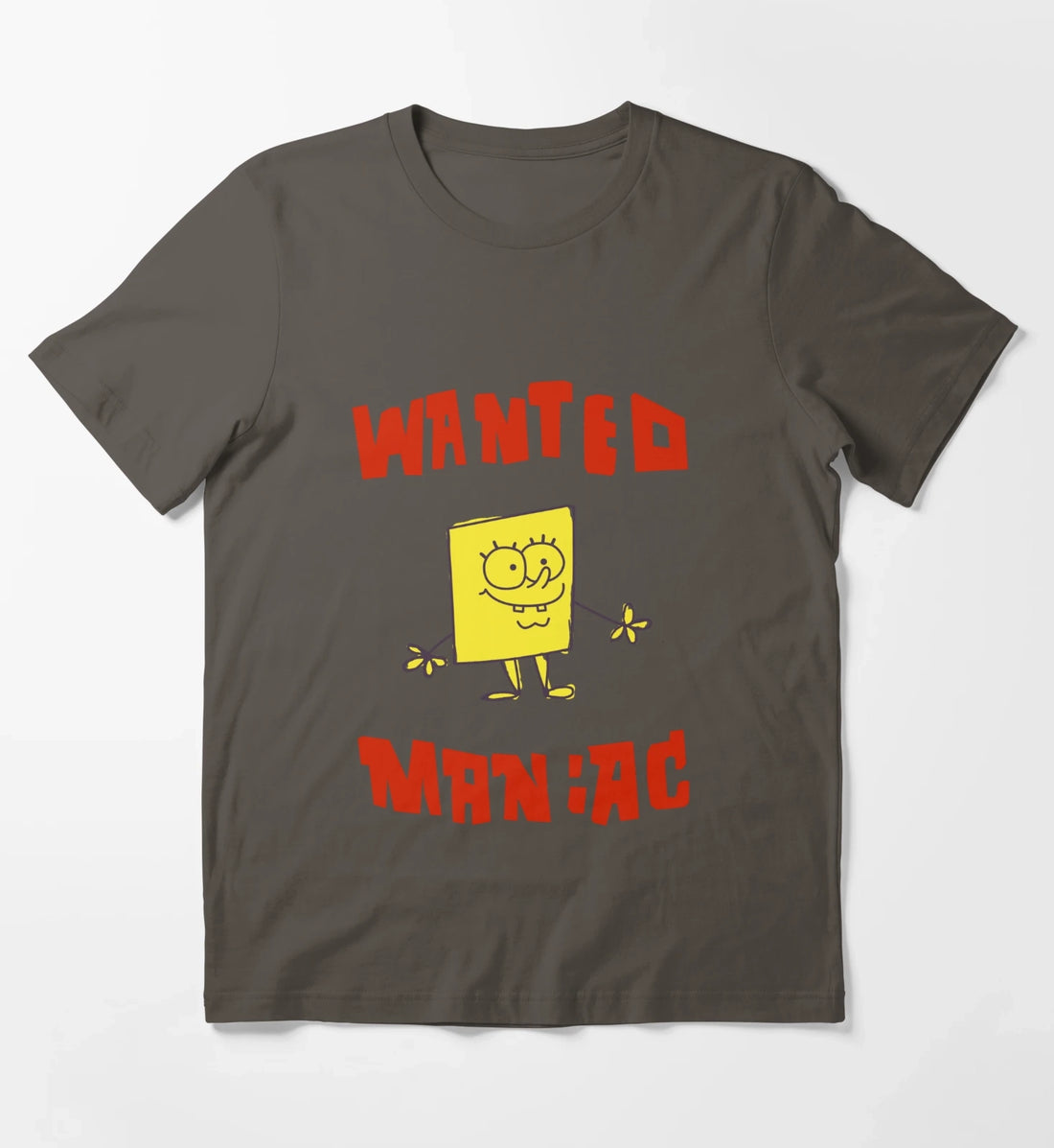 SpongeBob SquarePants Classic Wanted Maniac T-Shirt Dark Grey