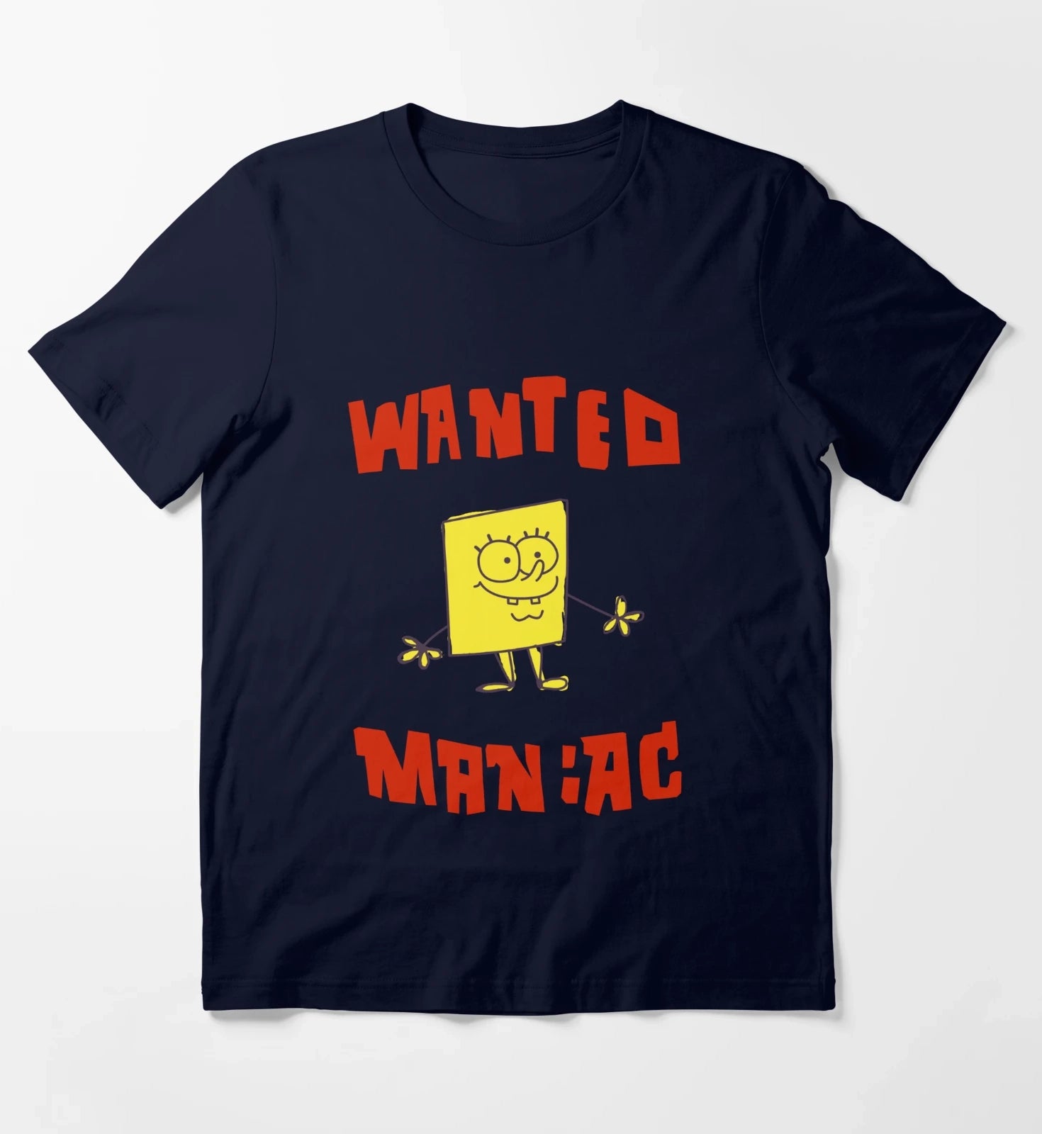 SpongeBob SquarePants Classic Wanted Maniac T-Shirt Navy