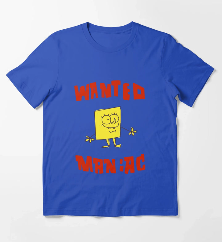 SpongeBob SquarePants Classic Wanted Maniac T-Shirt Blue