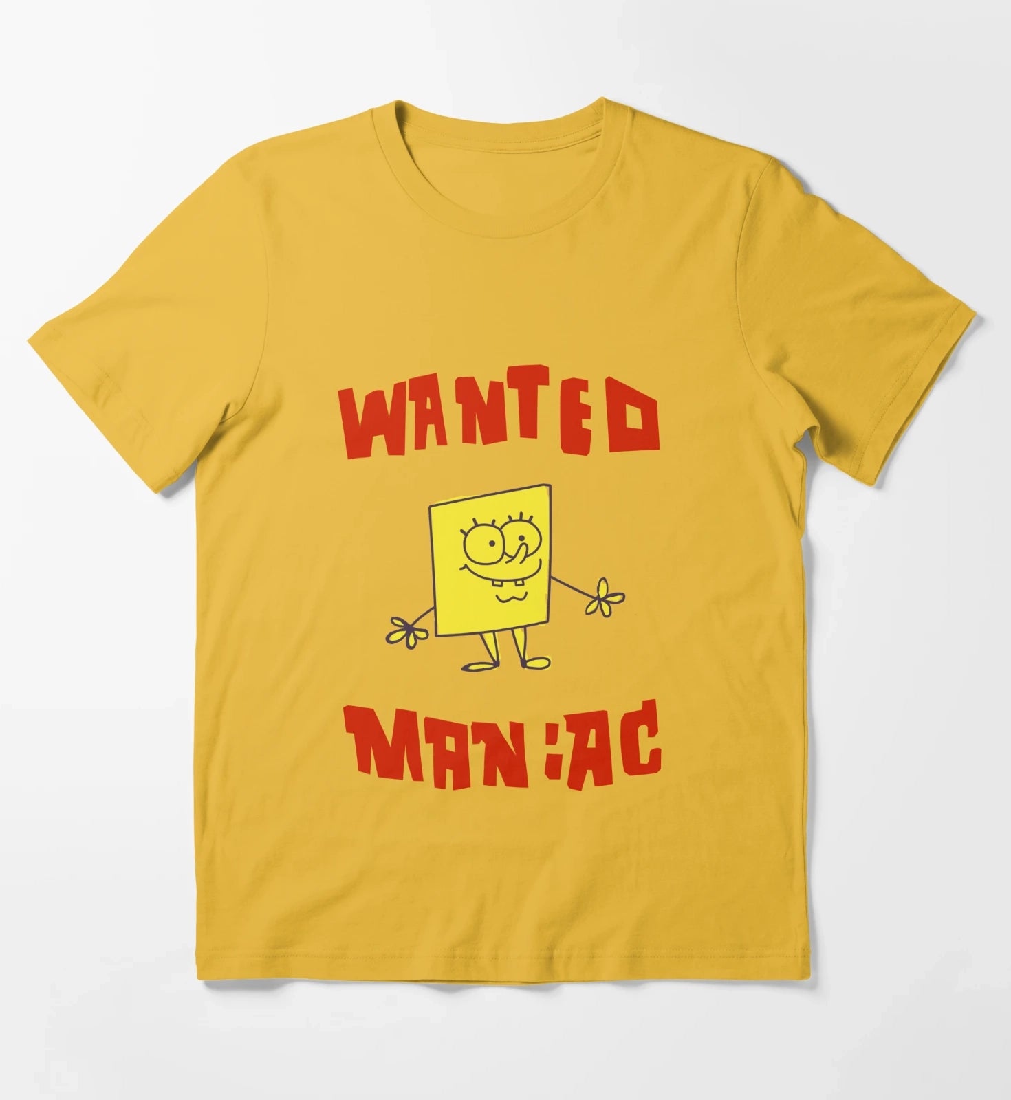SpongeBob SquarePants Classic Wanted Maniac T-Shirt Yellow
