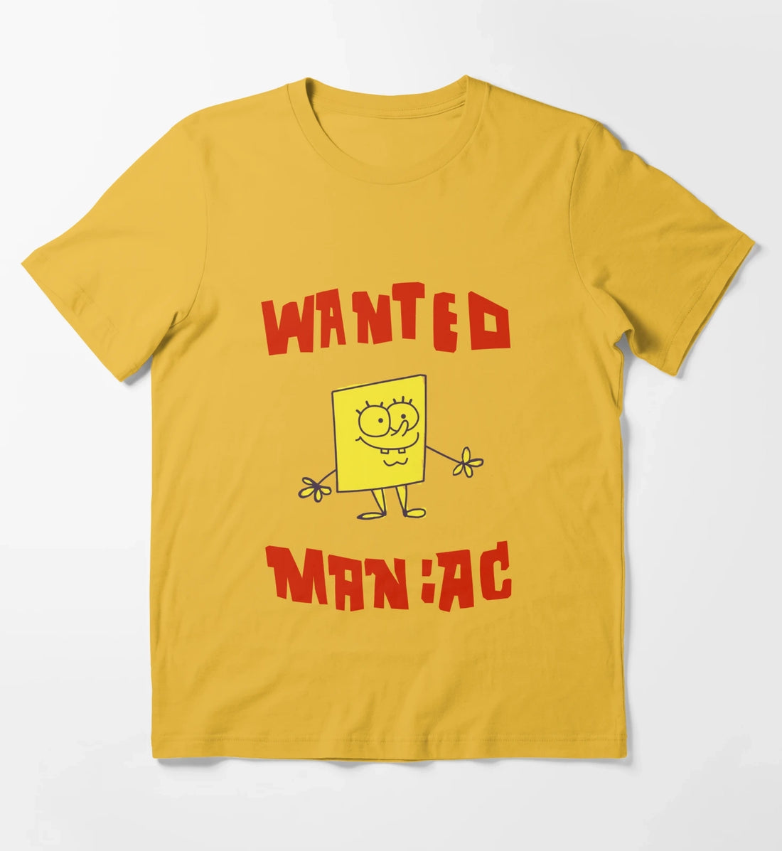 SpongeBob SquarePants Classic Wanted Maniac T-Shirt Yellow