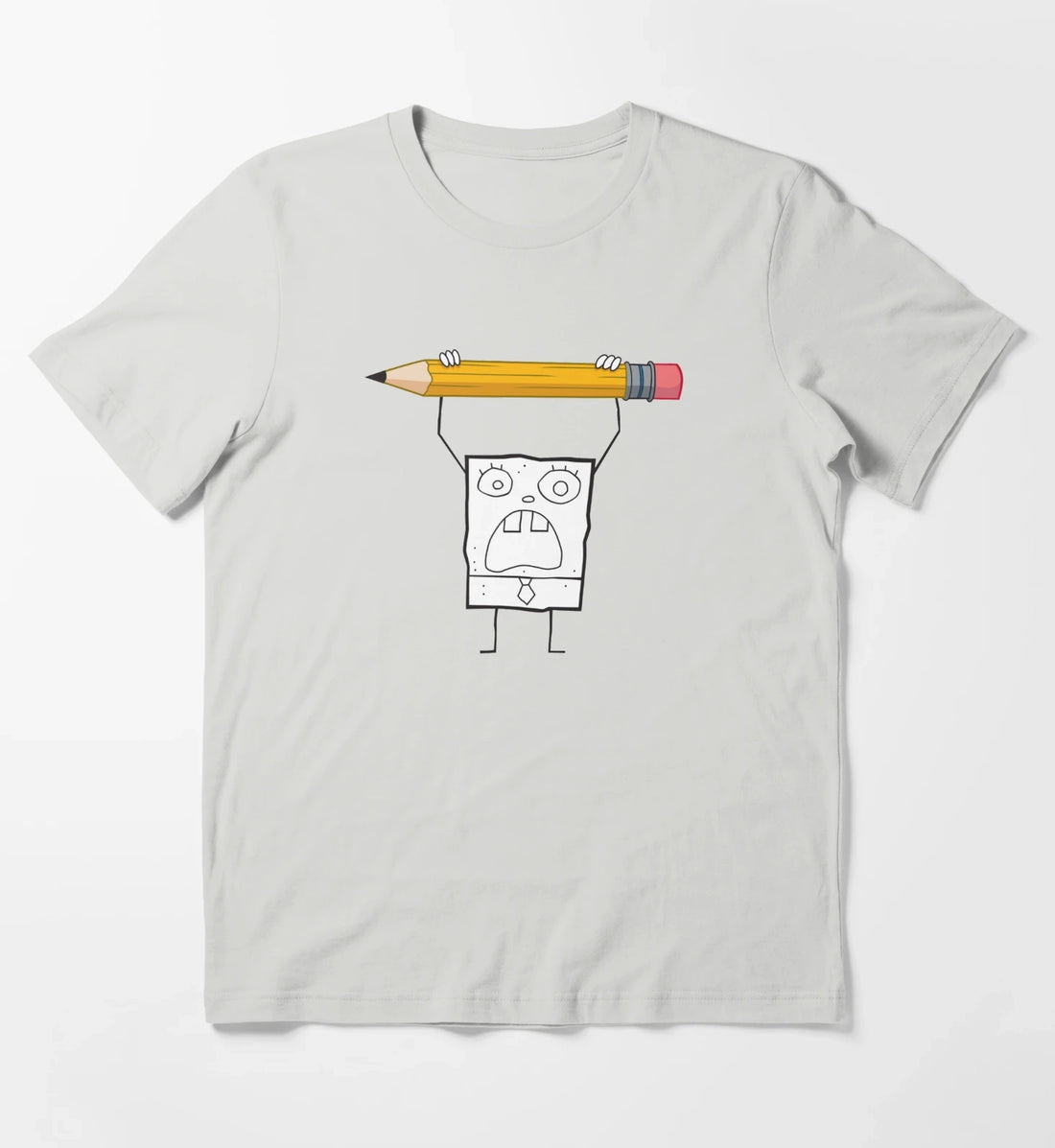 SpongeBob SquarePants DoodleBob Pencil Rage T-Shirt Light Grey
