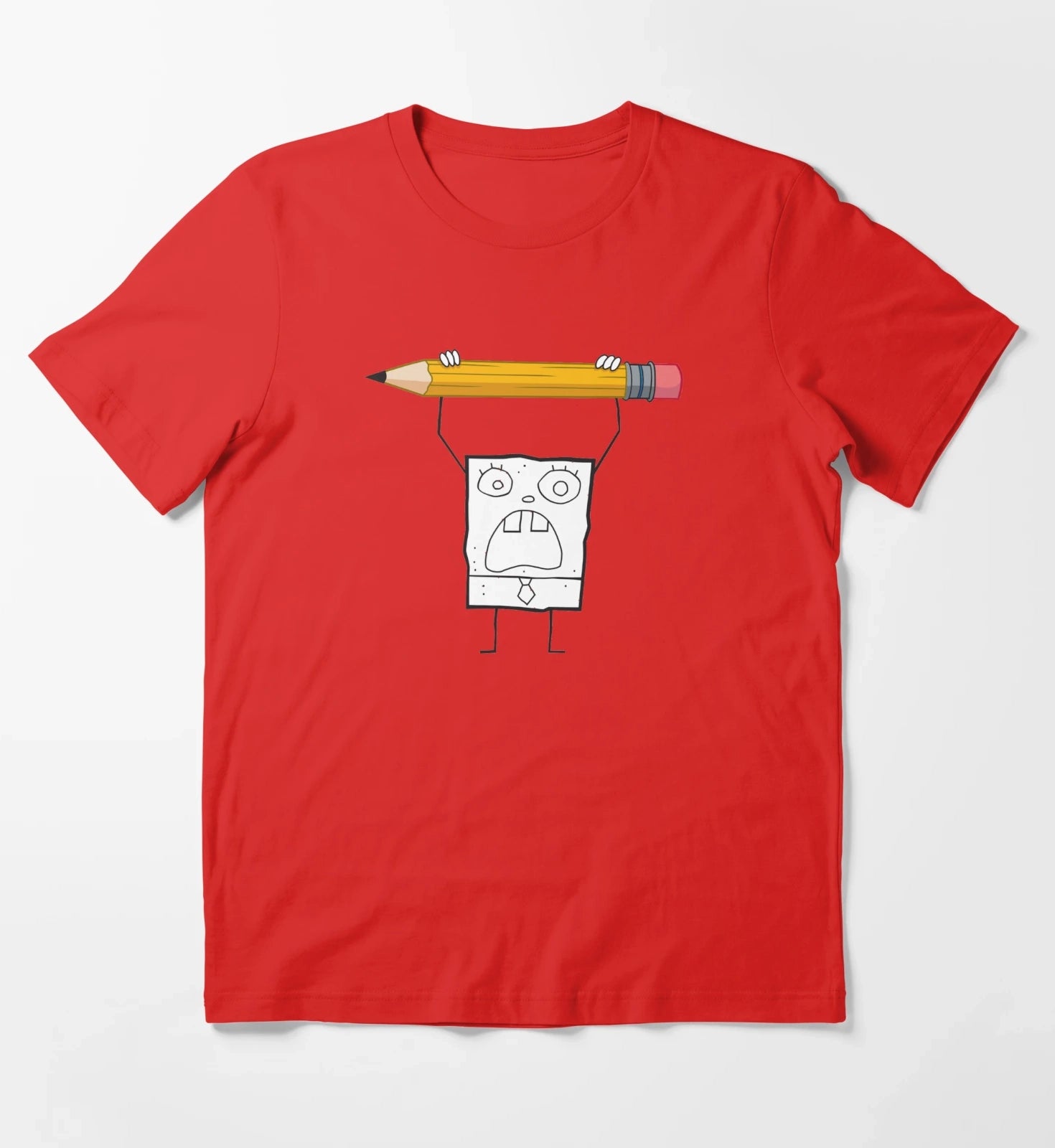 SpongeBob SquarePants DoodleBob Pencil Rage T-Shirt Red