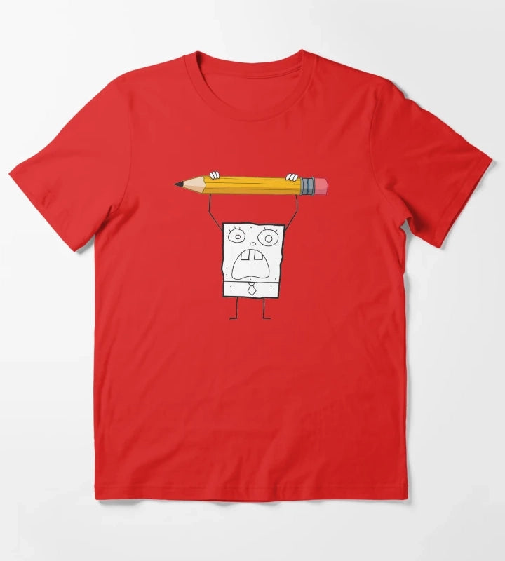 SpongeBob SquarePants DoodleBob Pencil Rage T-Shirt Red