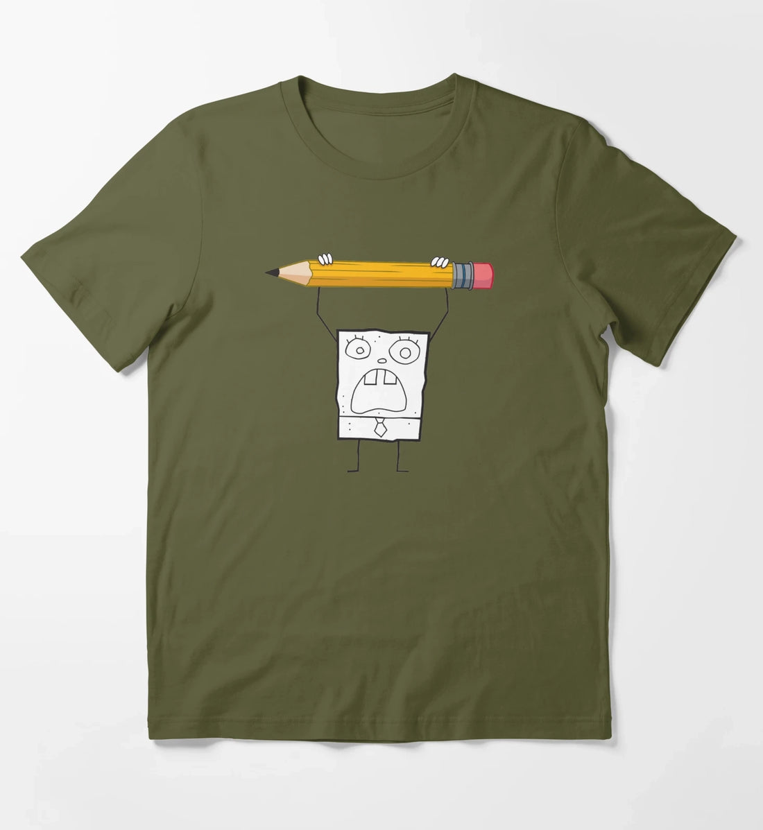 SpongeBob SquarePants DoodleBob Pencil Rage T-Shirt Olive Green
