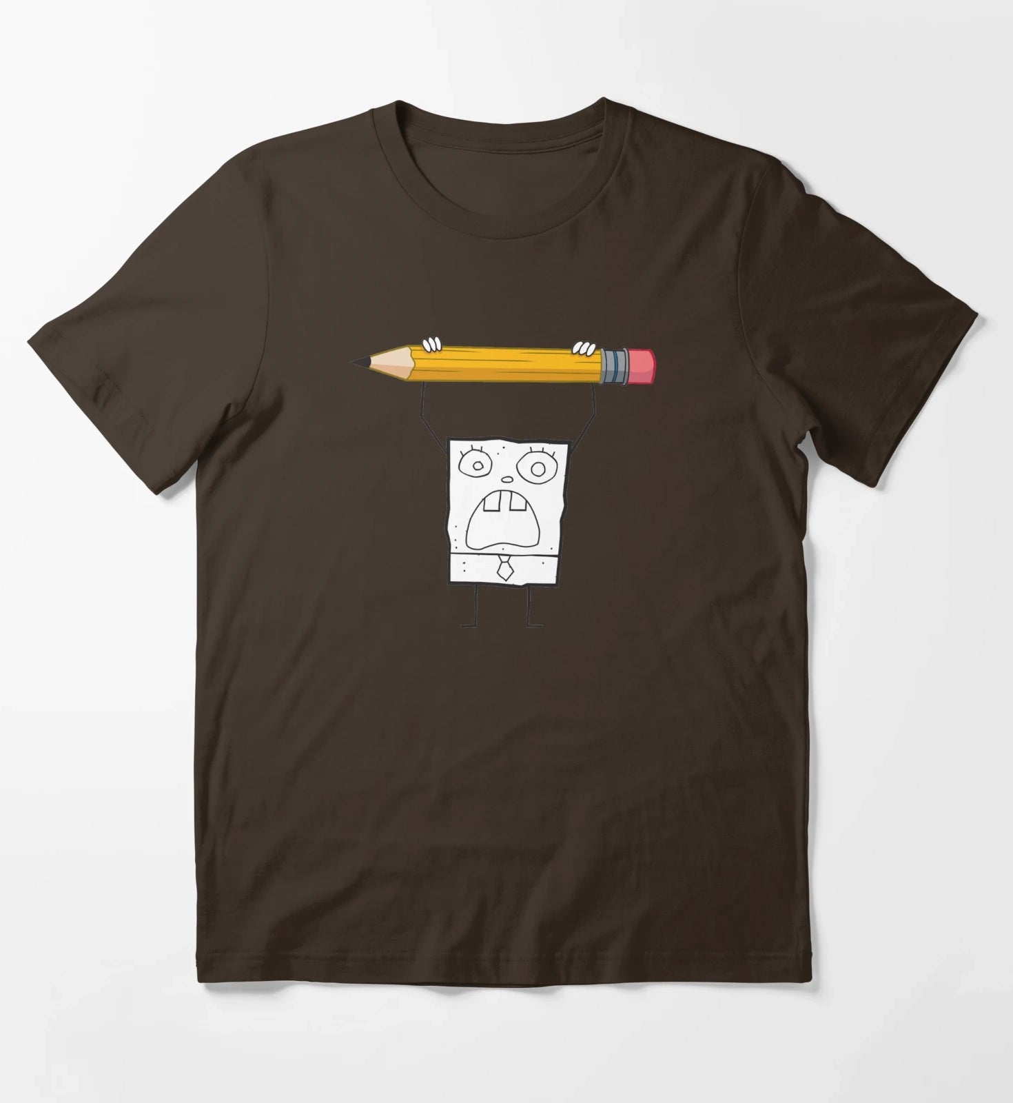 SpongeBob SquarePants DoodleBob Pencil Rage T-Shirt Brown
