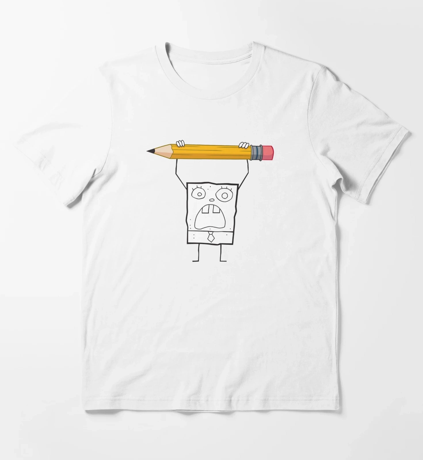 SpongeBob SquarePants DoodleBob Pencil Rage T-Shirt White