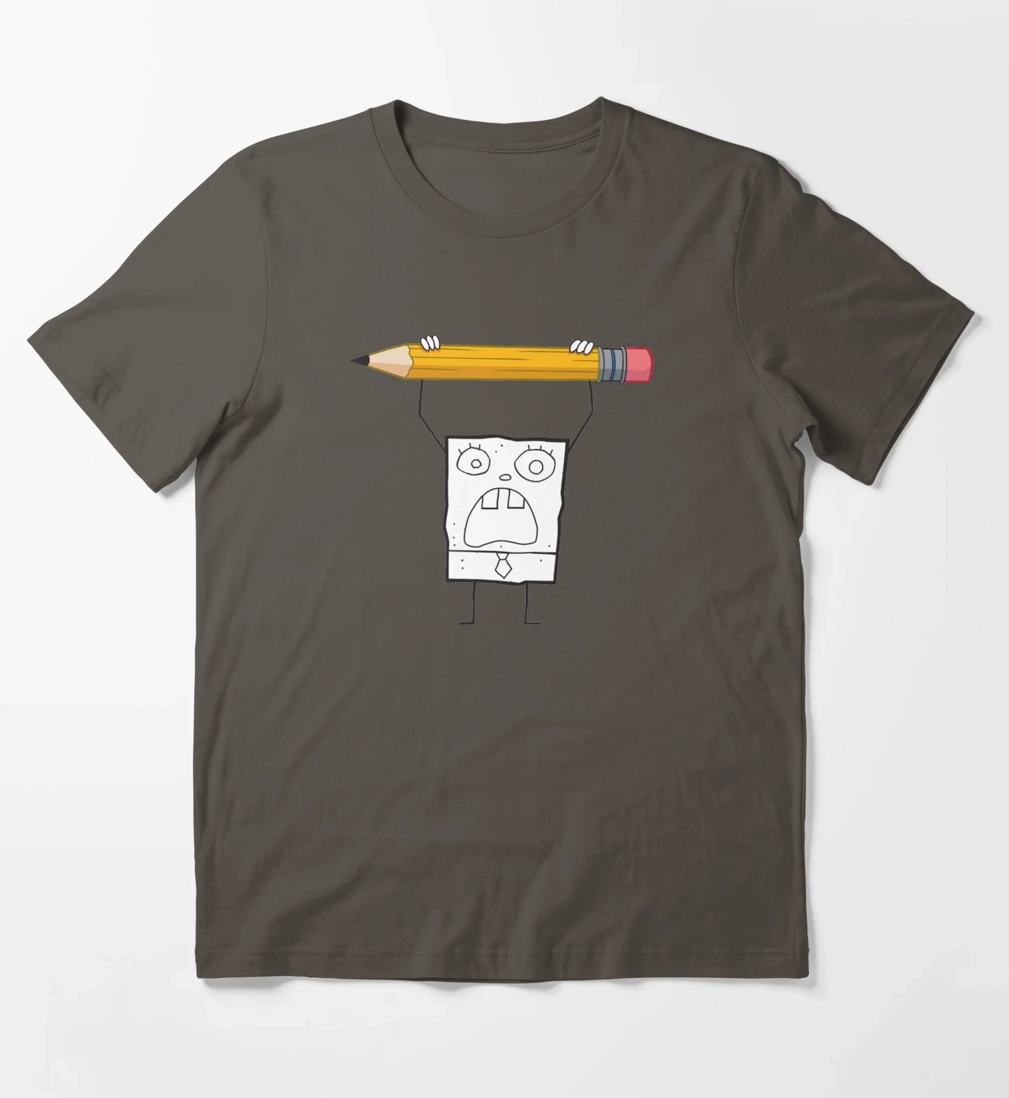 SpongeBob SquarePants DoodleBob Pencil Rage T-Shirt Dark Grey