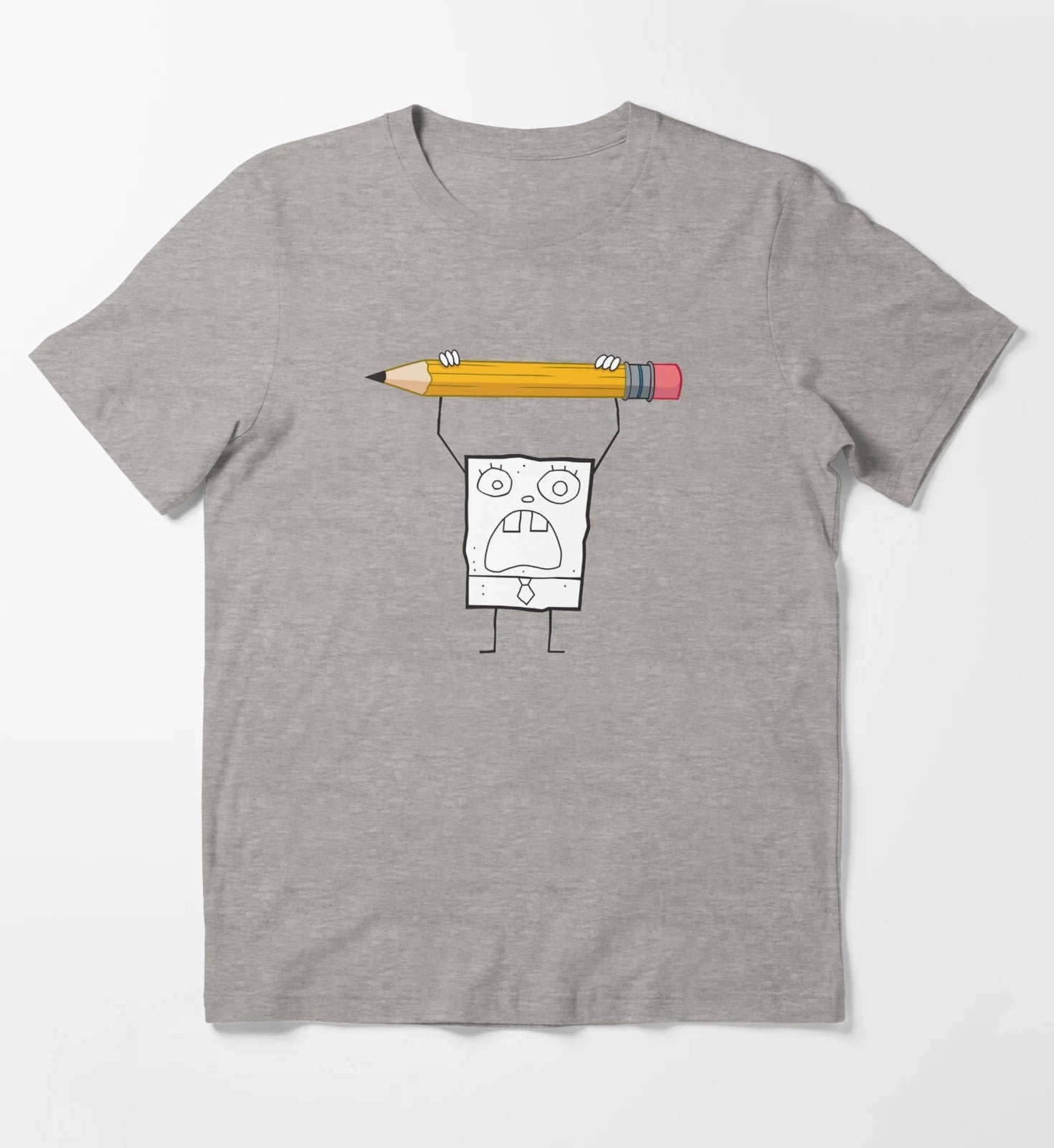 SpongeBob SquarePants DoodleBob Pencil Rage T-Shirt Heather Grey