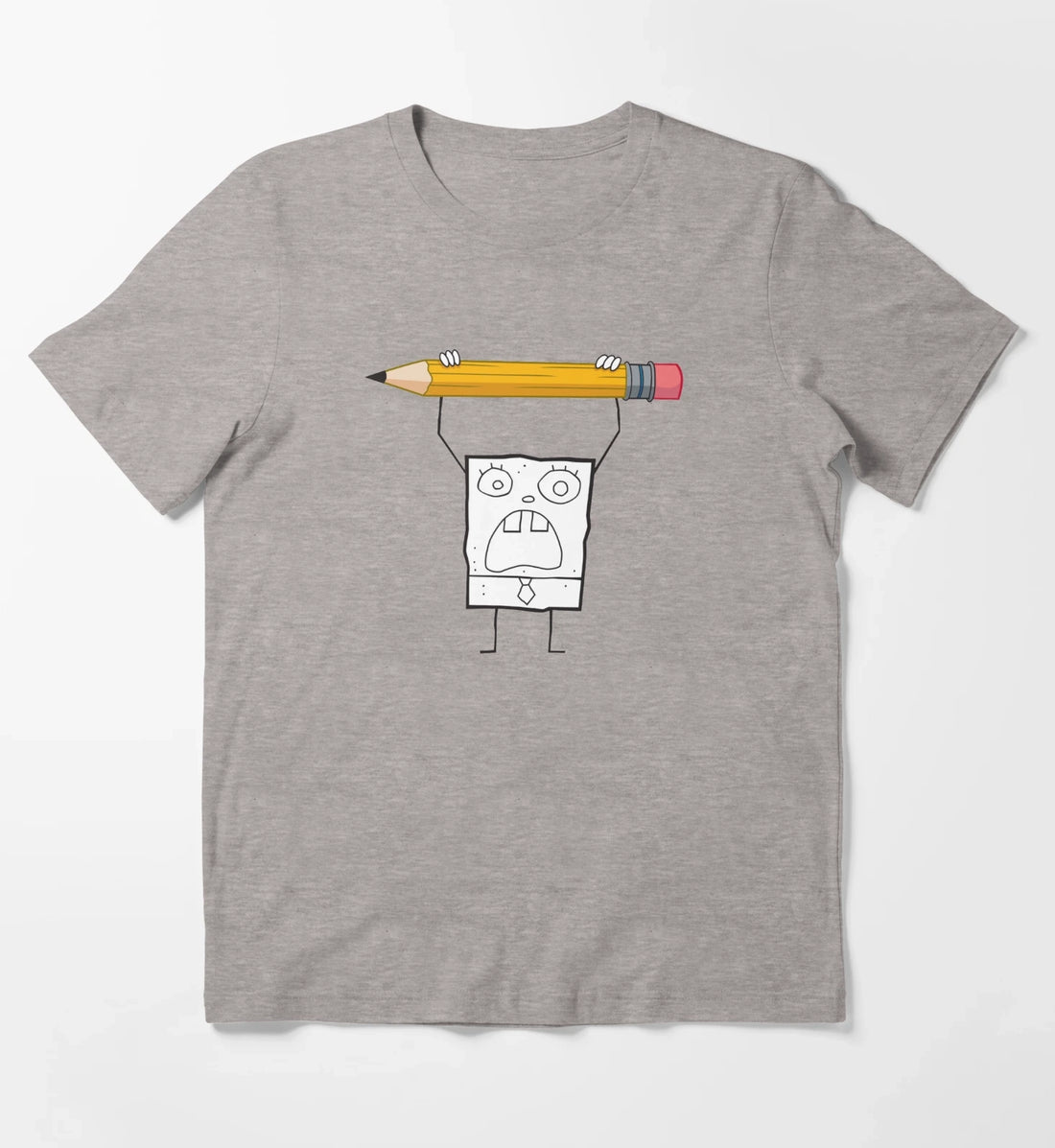 SpongeBob SquarePants DoodleBob Pencil Rage T-Shirt Heather Grey