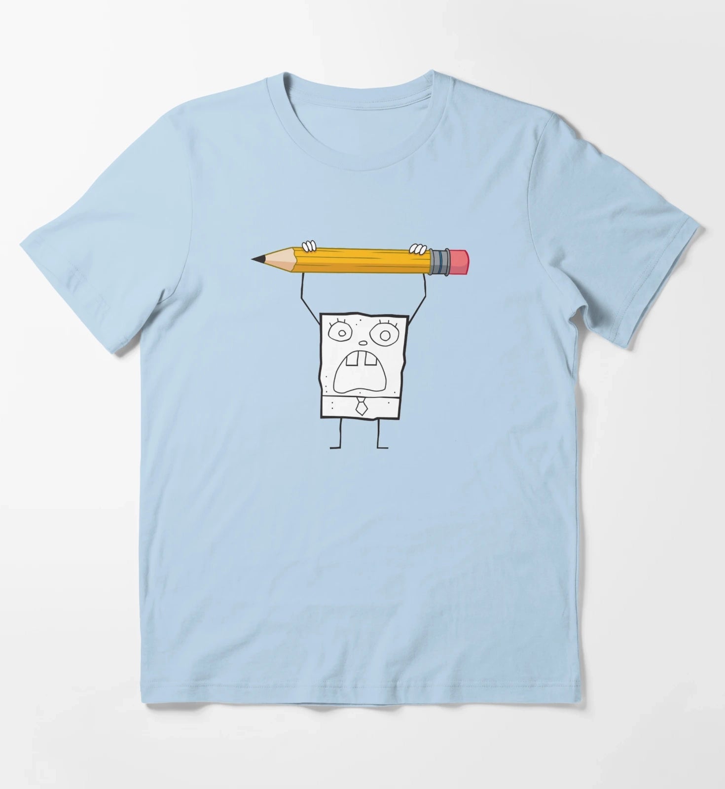 SpongeBob SquarePants DoodleBob Pencil Rage T-Shirt Sky Blue
