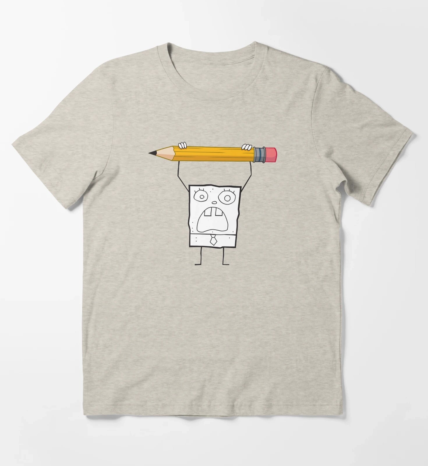 SpongeBob SquarePants DoodleBob Pencil Rage T-Shirt Cream
