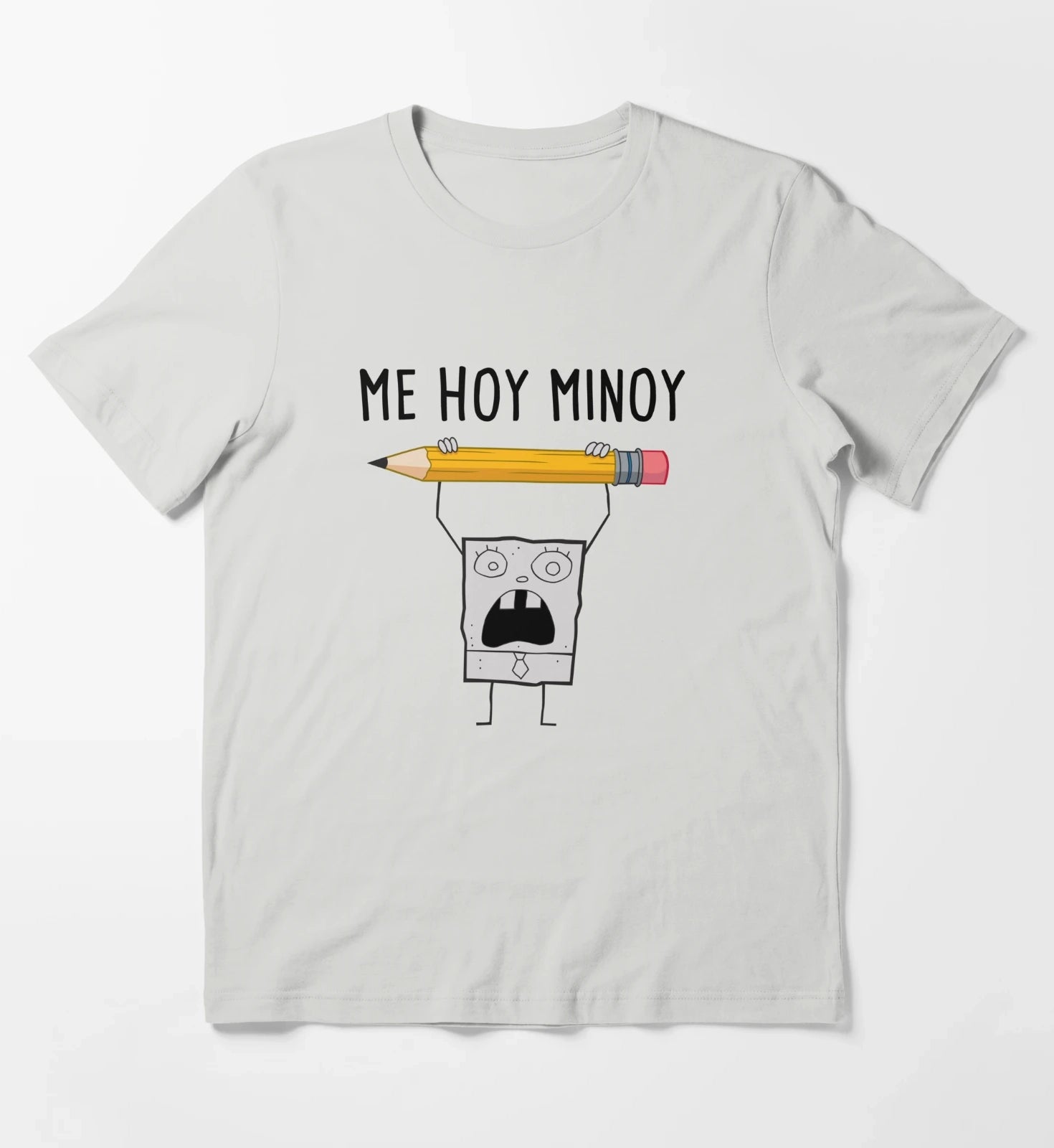 SpongeBob SquarePants Doodle Bob Me Hoy Minoy Portrait T-Shirt Light Grey