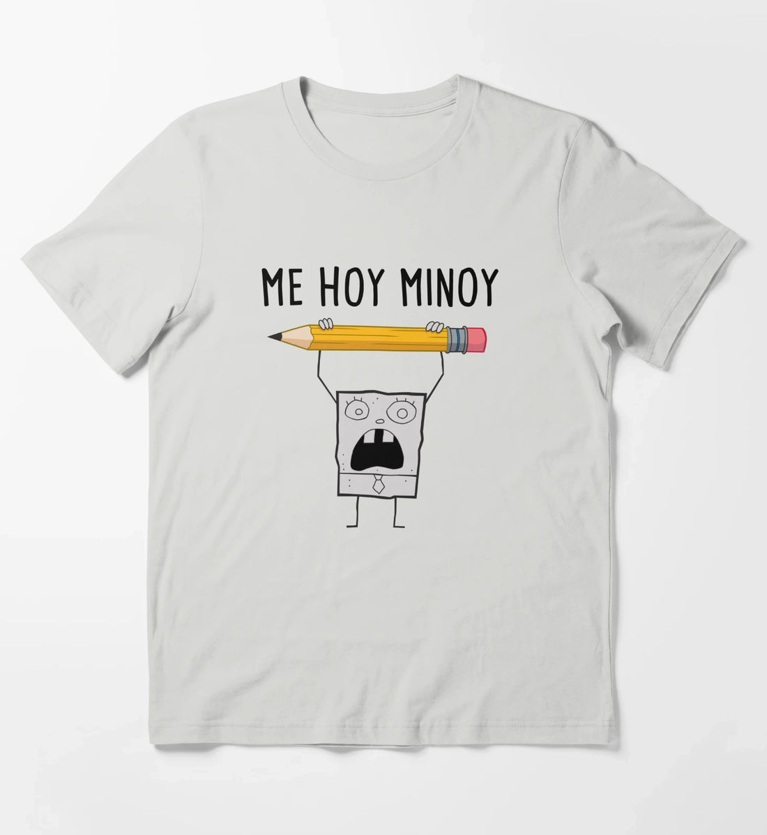 SpongeBob SquarePants Doodle Bob Me Hoy Minoy Portrait T-Shirt Light Grey