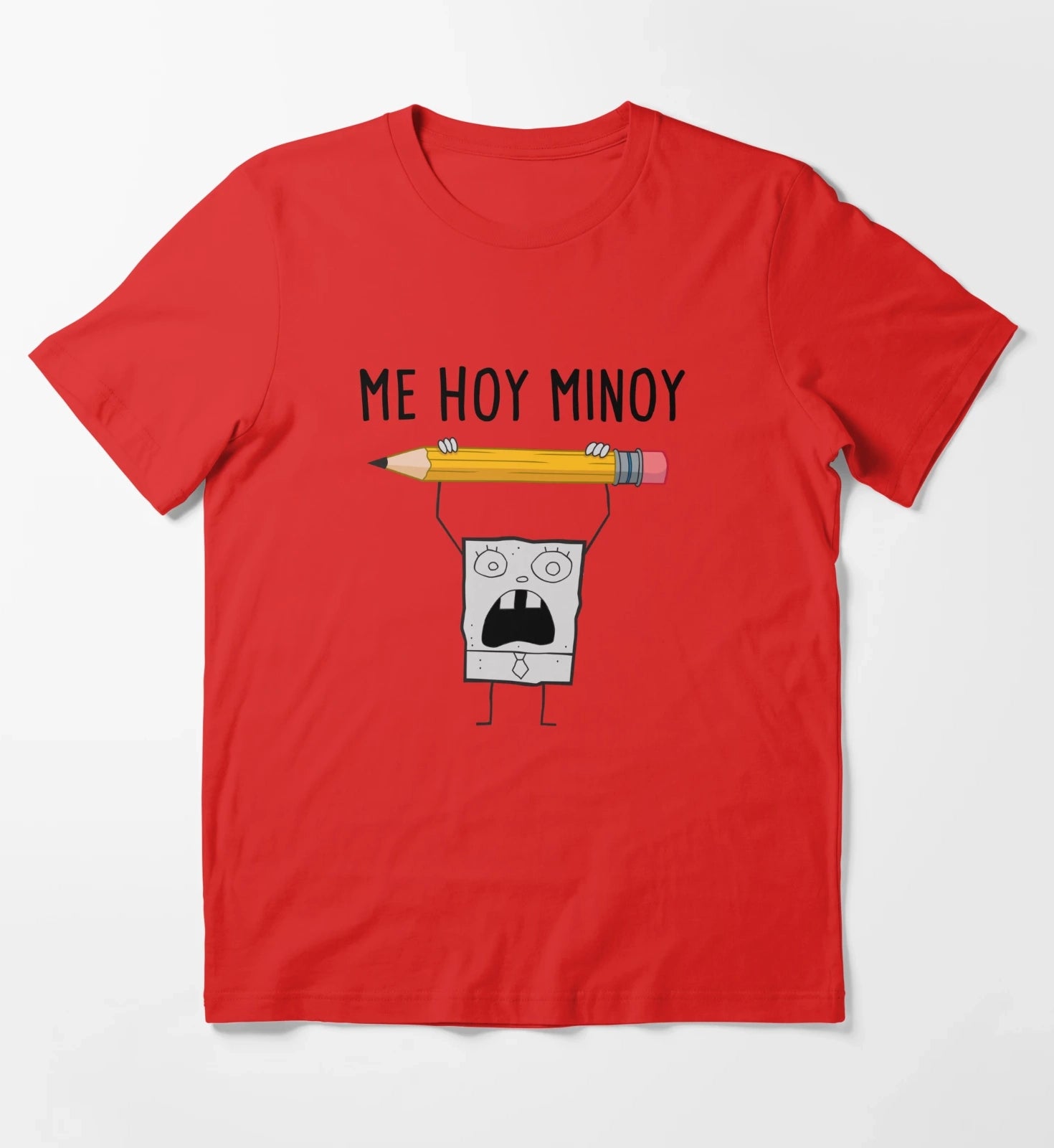 SpongeBob SquarePants Doodle Bob Me Hoy Minoy Portrait T-Shirt Red