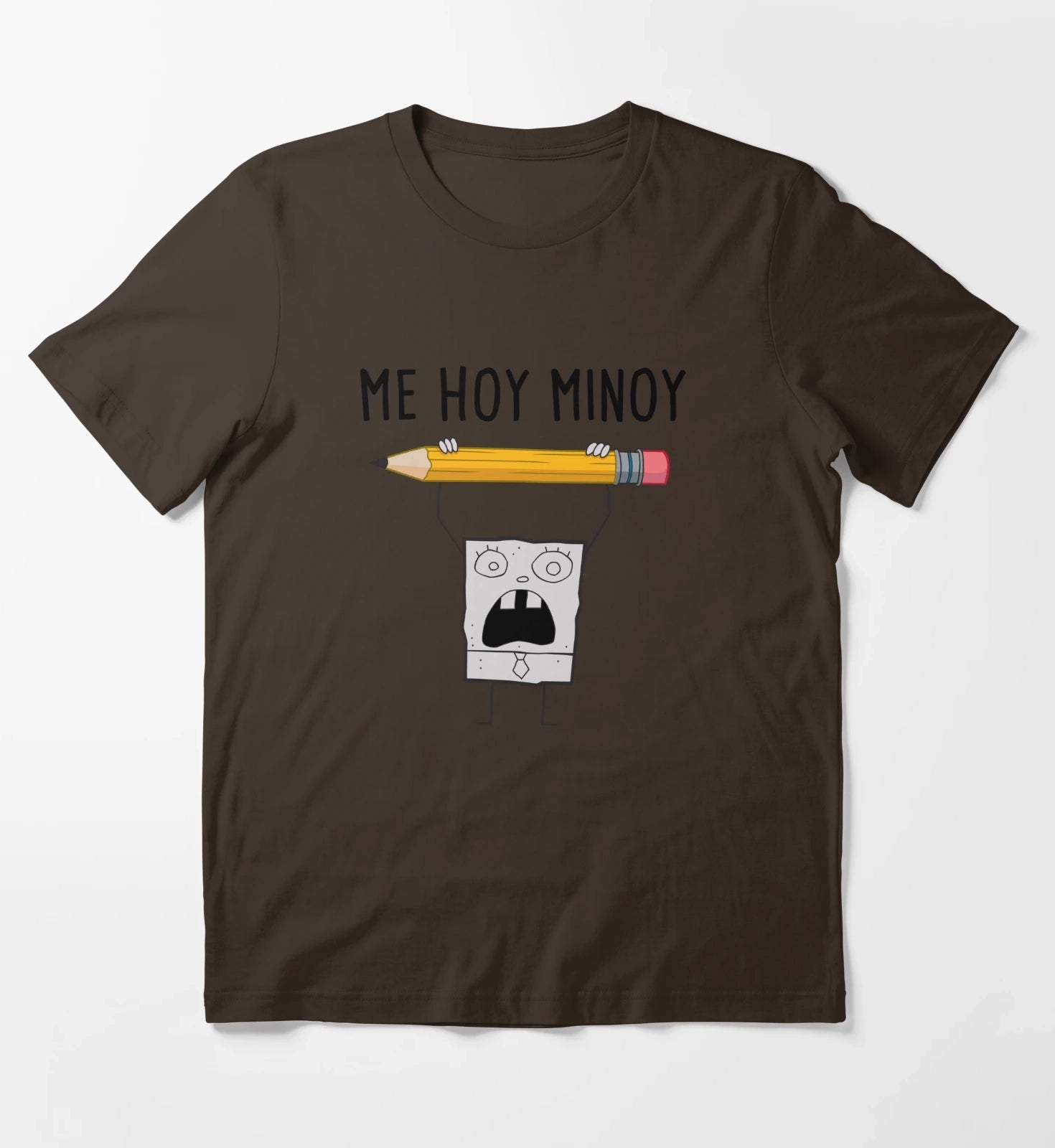SpongeBob SquarePants Doodle Bob Me Hoy Minoy Portrait T-Shirt Brown