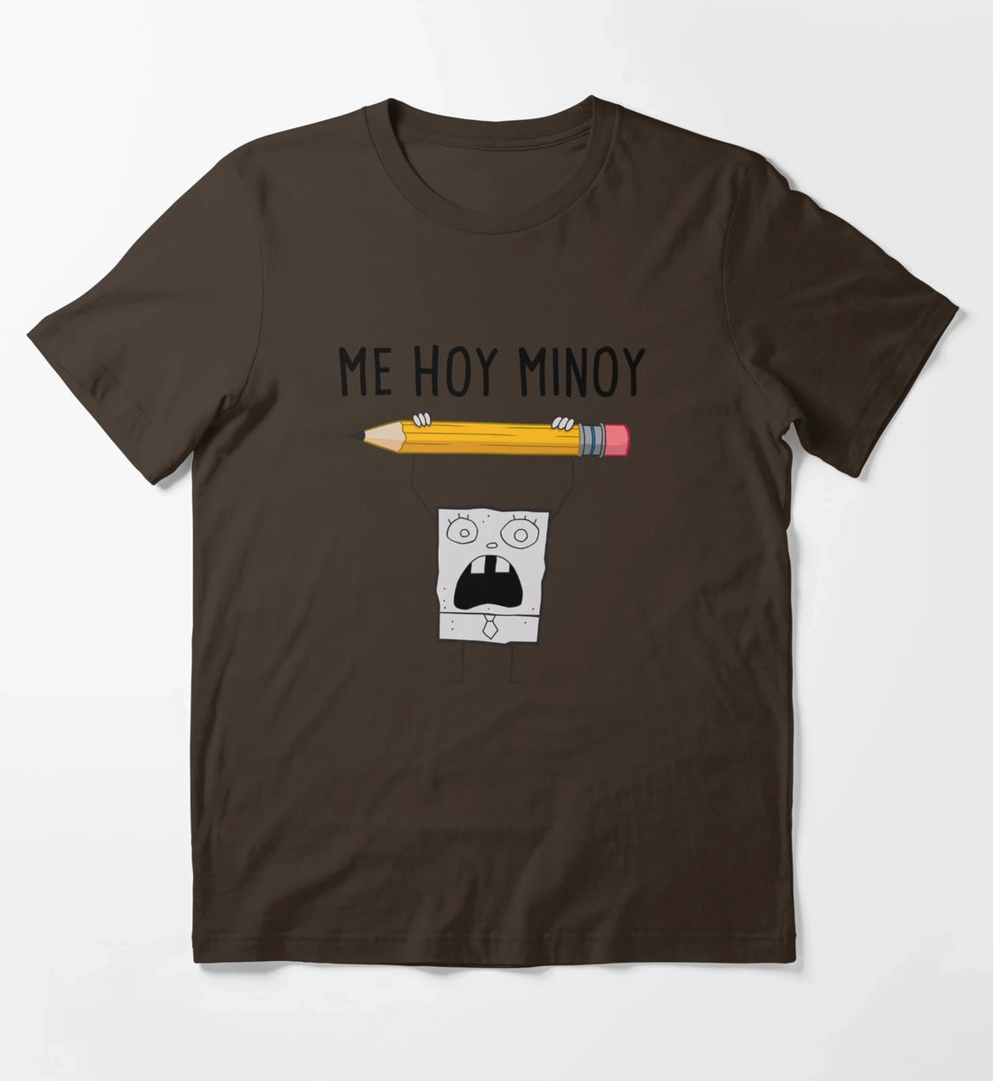 SpongeBob SquarePants Doodle Bob Me Hoy Minoy Portrait T-Shirt Brown