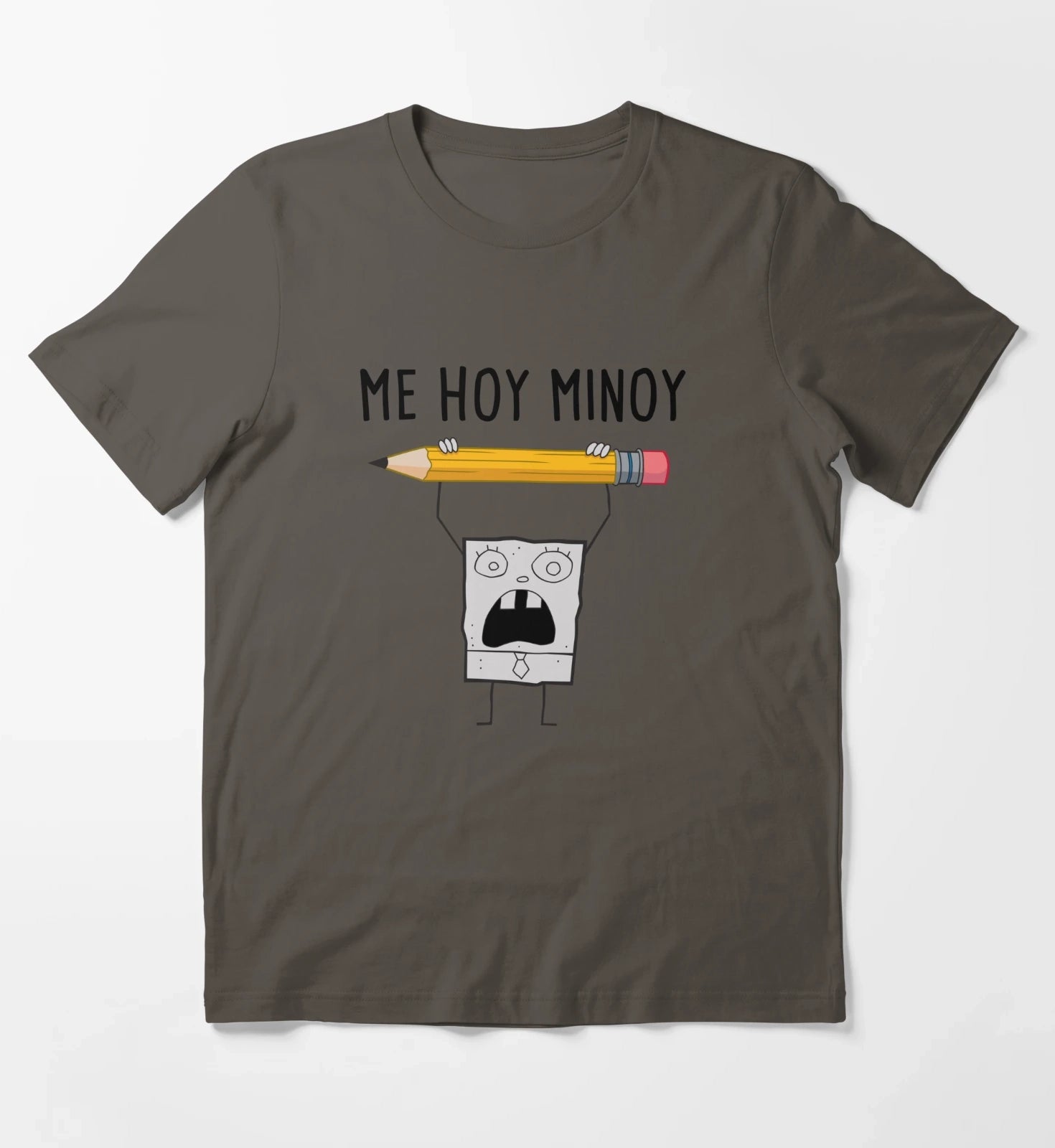 SpongeBob SquarePants Doodle Bob Me Hoy Minoy Portrait T-Shirt Dark Grey