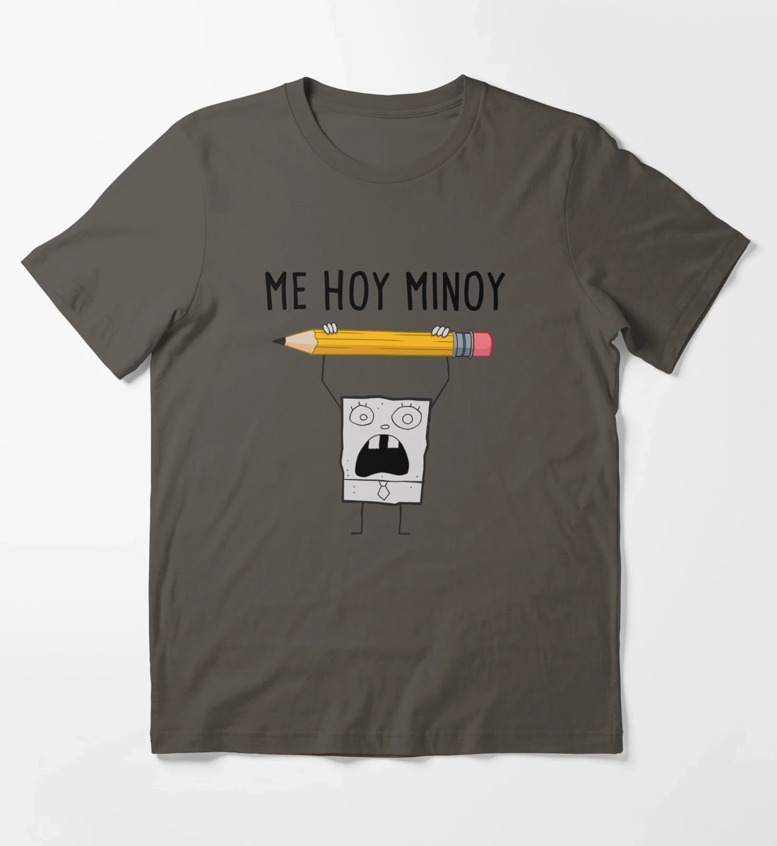 SpongeBob SquarePants Doodle Bob Me Hoy Minoy Portrait T-Shirt Dark Grey