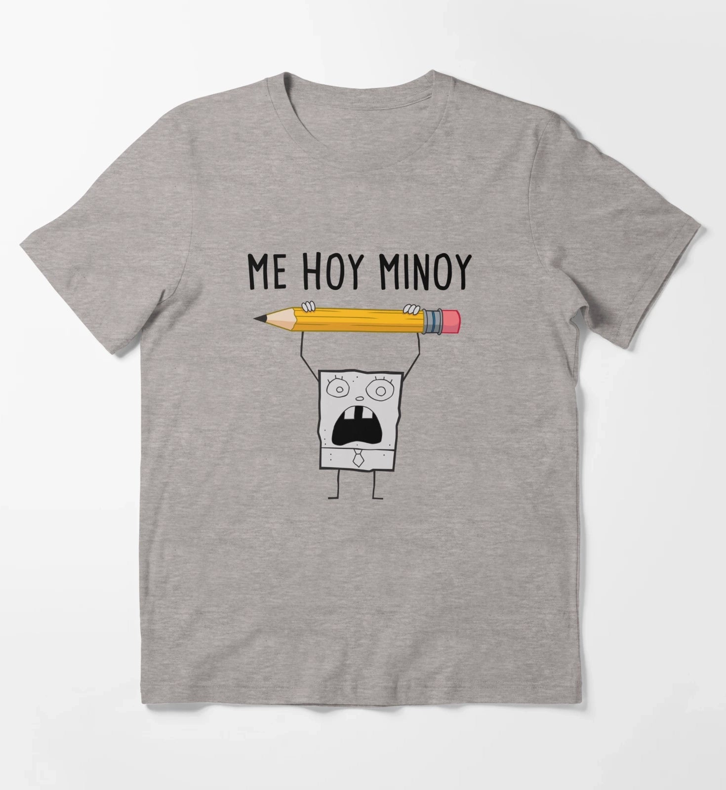 SpongeBob SquarePants Doodle Bob Me Hoy Minoy Portrait T-Shirt Heather Grey