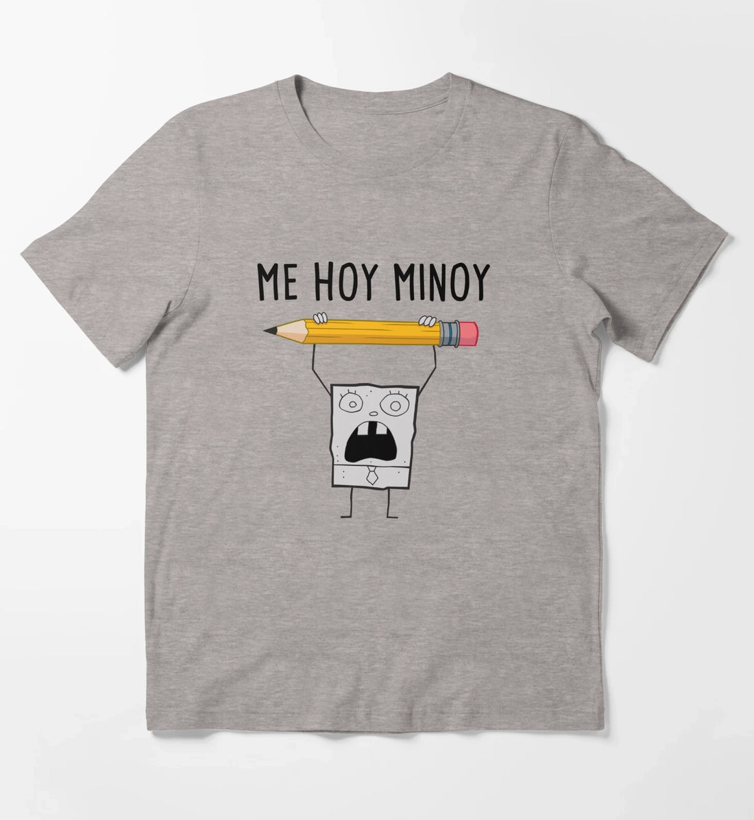 SpongeBob SquarePants Doodle Bob Me Hoy Minoy Portrait T-Shirt Heather Grey