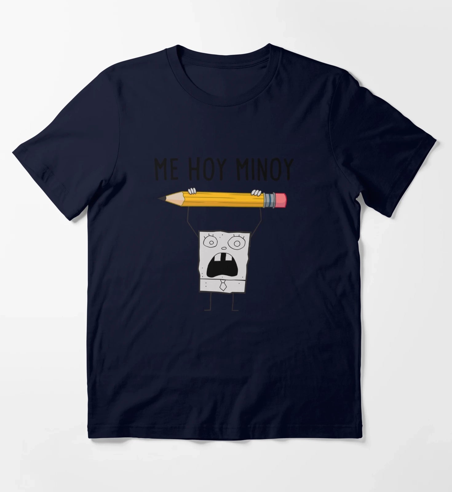 SpongeBob SquarePants Doodle Bob Me Hoy Minoy Portrait T-Shirt Navy