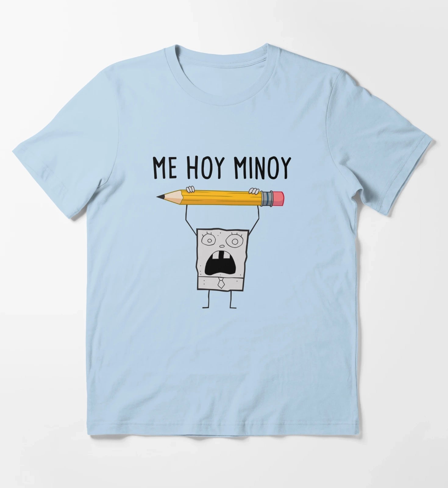 SpongeBob SquarePants Doodle Bob Me Hoy Minoy Portrait T-Shirt Sky Blue
