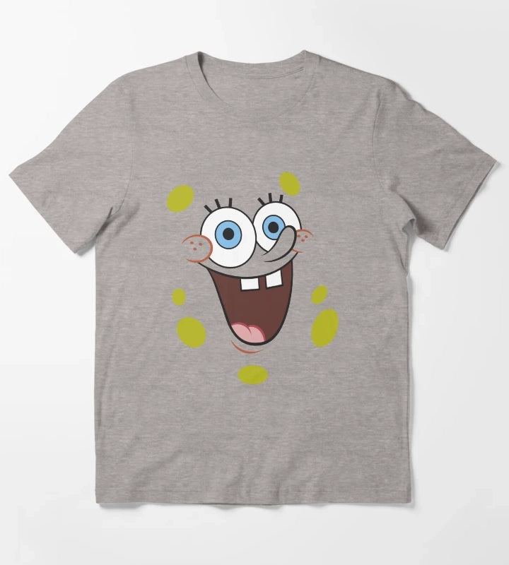 SpongeBob SquarePants Face Portrait T-Shirt Heather Grey